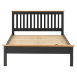 Wooden Small Double Bed Low Foot End - Monaco