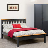 Wooden Small Double Bed Low Foot End - Monaco