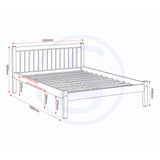 Wooden Small Double Bed - Maya