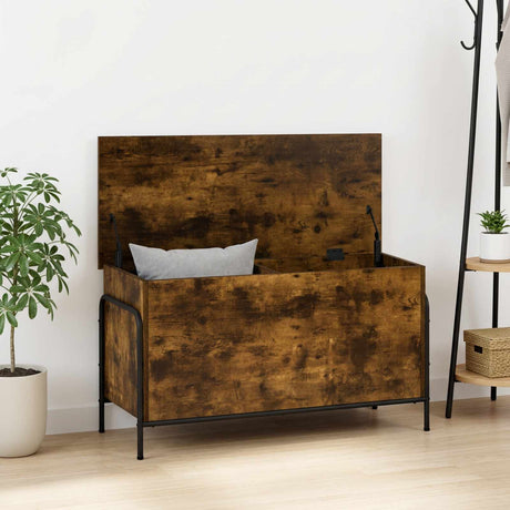 Wooden Storage Box 100cm Wide With Steel Frame - Vantage Home