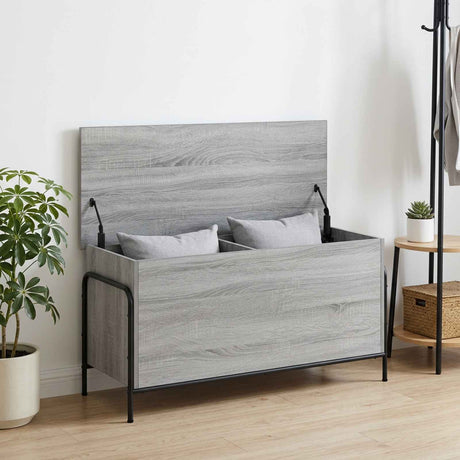 Wooden Storage Box 100cm Wide With Steel Frame - Vantage Home