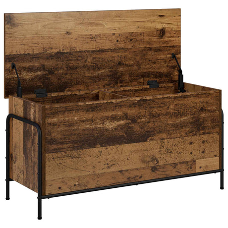 Wooden Storage Box 100cm Wide With Steel Frame - Vantage Home