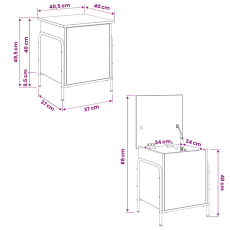 Wooden Storage Box 40.5cm Wide With Steel Frame - Vantage Home
