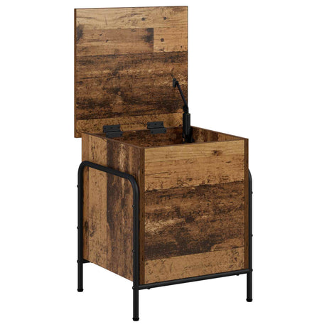 Wooden Storage Box 40.5cm Wide With Steel Frame - Vantage Home