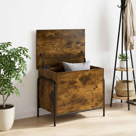 Wooden Storage Box 60cm Wide With Steel Frame - Vantage Home