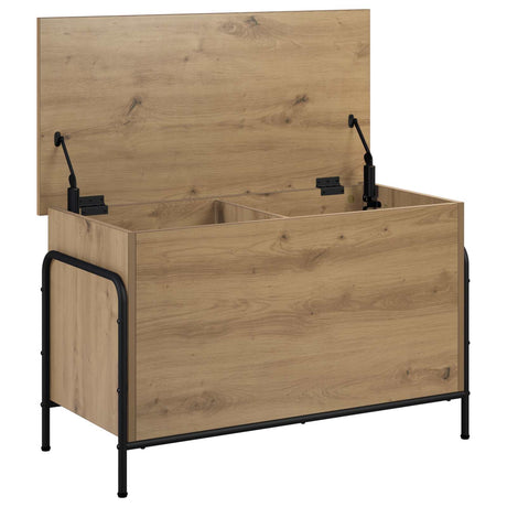 Wooden Storage Box 80cm Wide With Steel Frame - Vantage Home