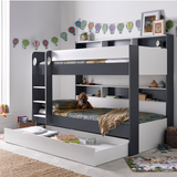 Wooden Storage Bunk Bed Single With Pull-Out Storage Drawer - Oliver