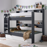 Wooden Storage Bunk Bed Single With Pull-Out Storage Drawer - Oliver