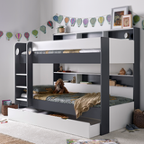 Wooden Storage Bunk Bed Single With Pull-Out Storage Drawer - Oliver