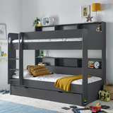 Wooden Storage Bunk Bed Single With Pull-Out Storage Drawer - Oliver