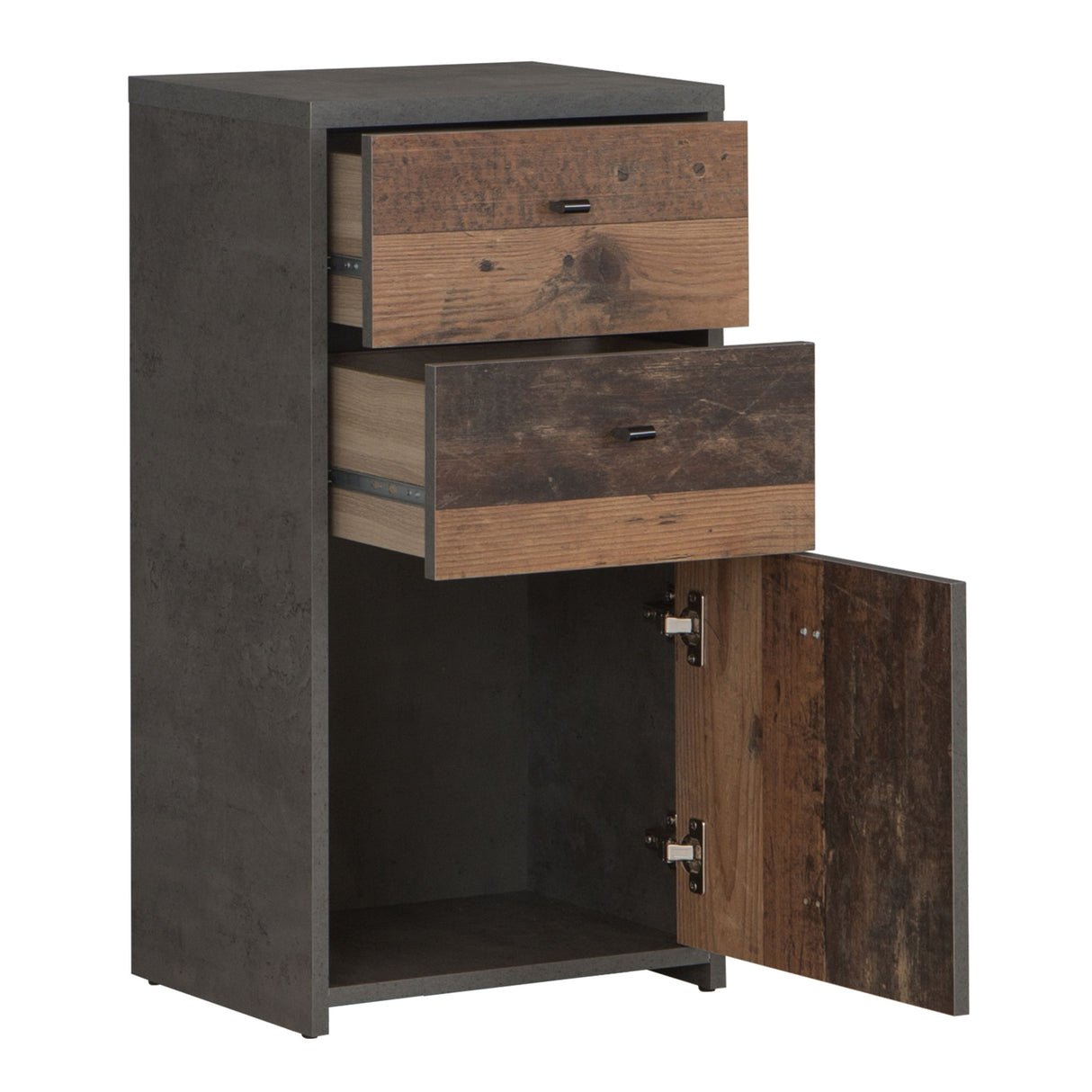 Wooden Storage Cabinet With 1 Door And 2 Drawers - Best Chest