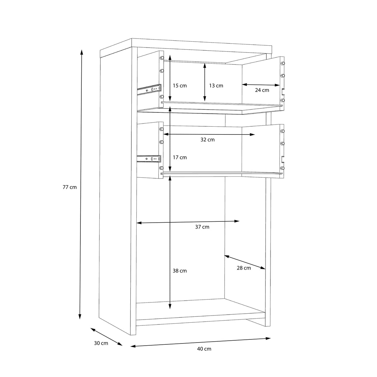 Wooden Storage Cabinet With 1 Door And 2 Drawers - Best Chest