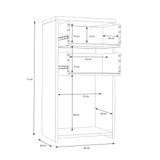 Wooden Storage Cabinet With 1 Door And 2 Drawers - Best Chest