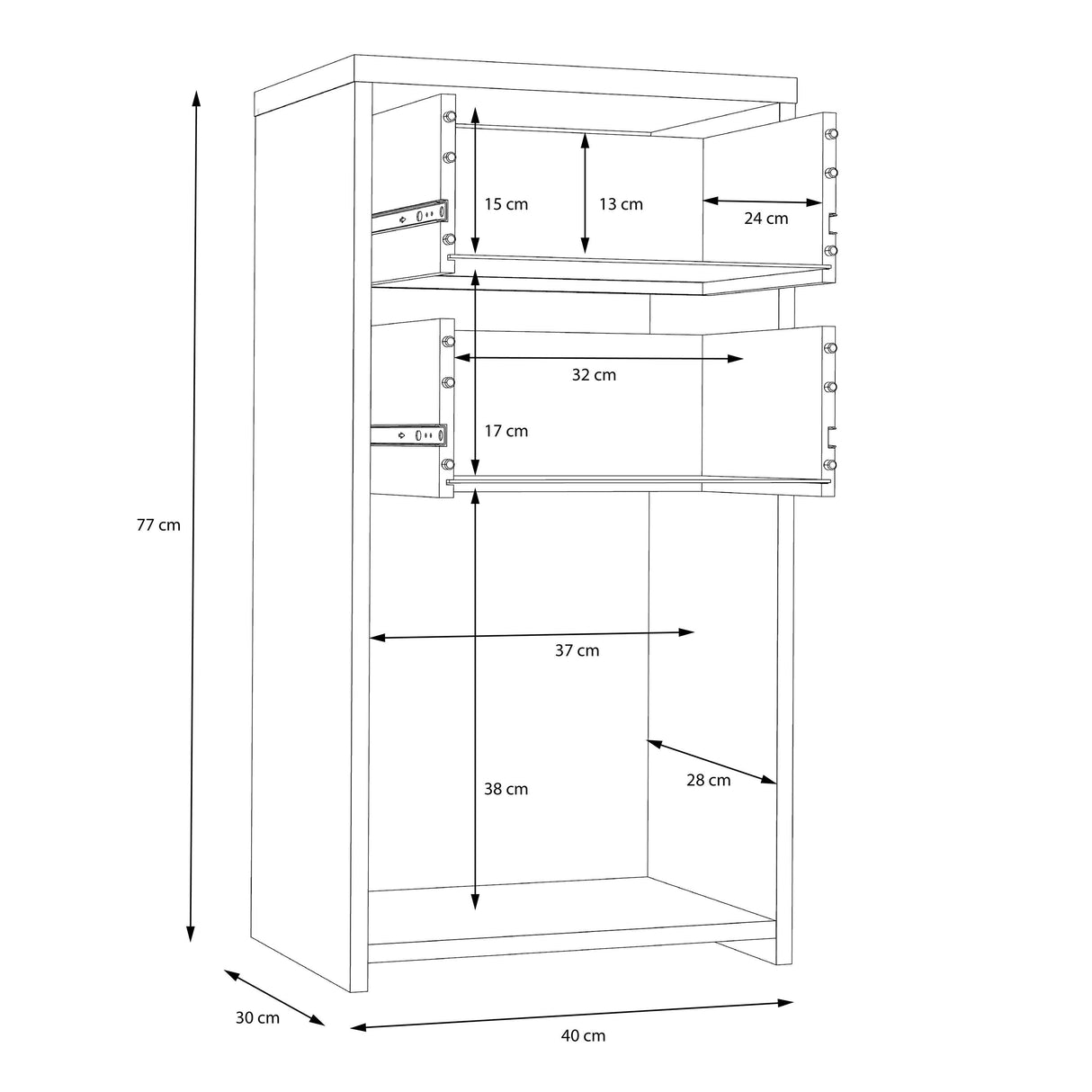 Wooden Storage Cabinet With 1 Door And 2 Drawers - Best Chest