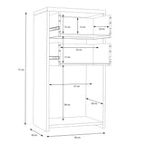 Wooden Storage Cabinet With 1 Door And 2 Drawers - Best Chest
