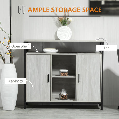 Wooden Storage Cabinet 100cm Wide With 2 Doors - Velmora
