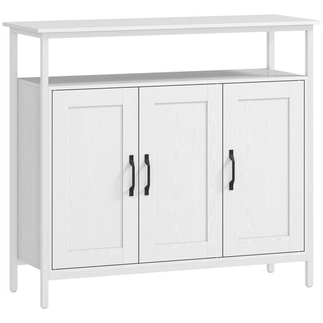 Wooden Storage Cabinet 100cm Wide With 3 Doors - Velmora