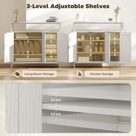 Wooden Storage Cabinet 100cm Wide With 3 Doors - Velmora