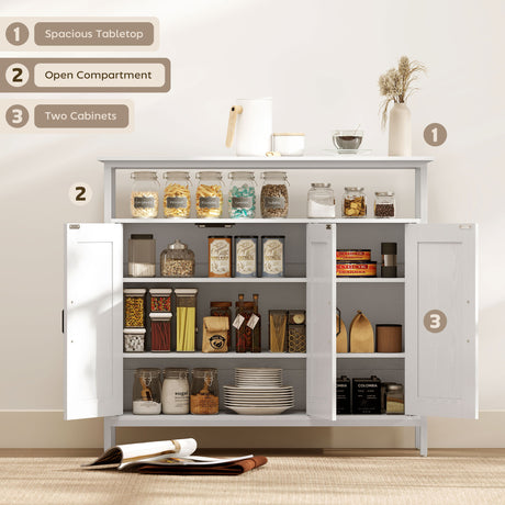 Wooden Storage Cabinet 100cm Wide With 3 Doors - Velmora
