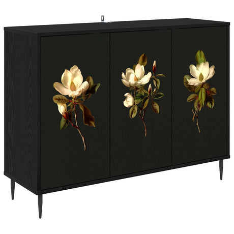 Wooden Storage Cabinet 102cm Wide With 3 Doors And Raised Feet - Bremen