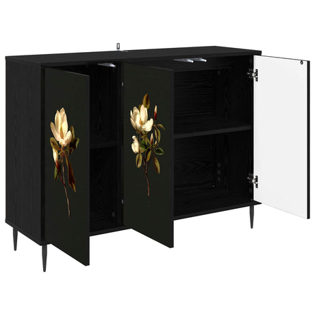 Wooden Storage Cabinet 102cm Wide With 3 Doors And Raised Feet - Bremen