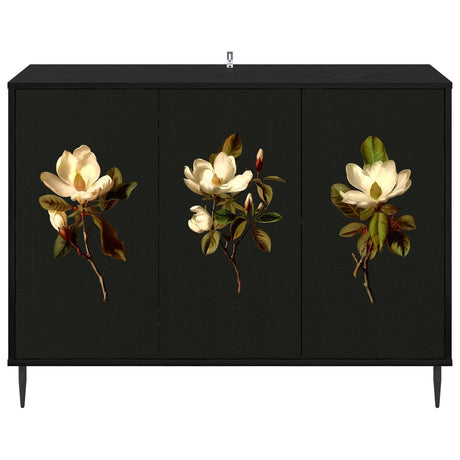 Wooden Storage Cabinet 102cm Wide With 3 Doors And Raised Feet - Bremen