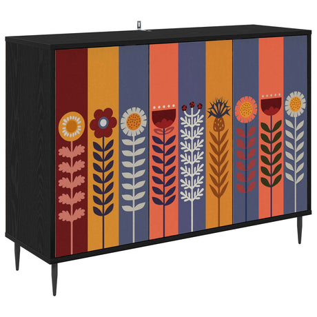 Wooden Storage Cabinet 102cm Wide With 3 Doors And Raised Feet - Essen