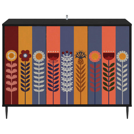 Wooden Storage Cabinet 102cm Wide With 3 Doors And Raised Feet - Essen