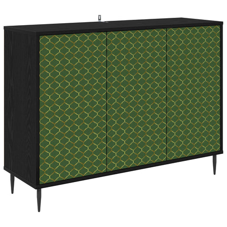Wooden Storage Cabinet 102cm Wide With 3 Doors And Raised Feet - Geleen