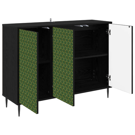 Wooden Storage Cabinet 102cm Wide With 3 Doors And Raised Feet - Geleen