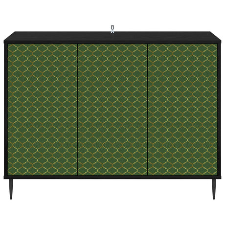 Wooden Storage Cabinet 102cm Wide With 3 Doors And Raised Feet - Geleen