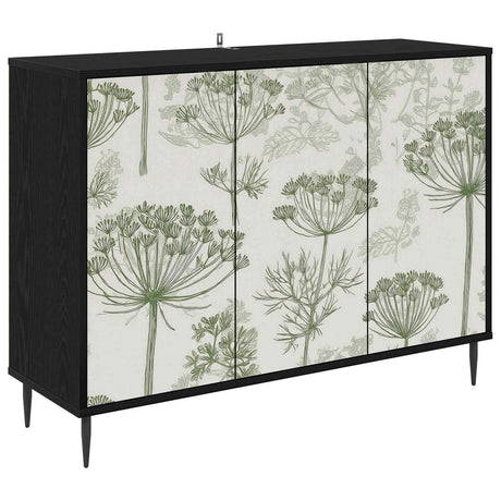 Wooden Storage Cabinet 102cm Wide With 3 Doors And Raised Feet - Gotha