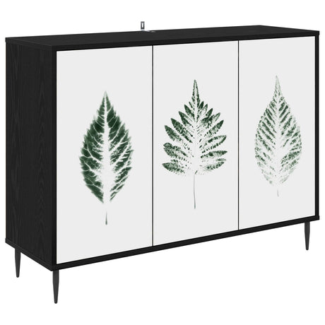 Wooden Storage Cabinet 102cm Wide With 3 Doors And Raised Feet - Hanau
