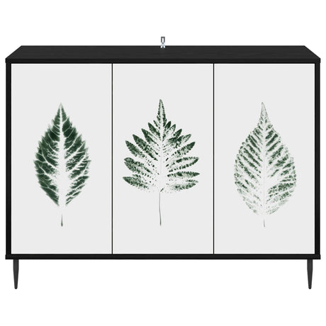 Wooden Storage Cabinet 102cm Wide With 3 Doors And Raised Feet - Hanau