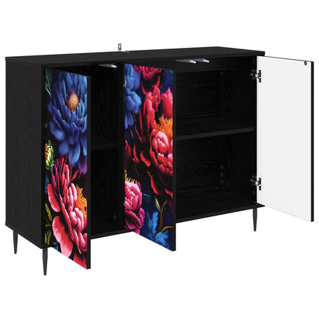 Wooden Storage Cabinet 102cm Wide With 3 Doors And Raised Feet - Kiel