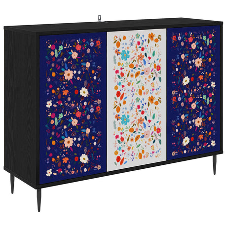 Wooden Storage Cabinet 102cm Wide With 3 Doors And Raised Feet - Mainz