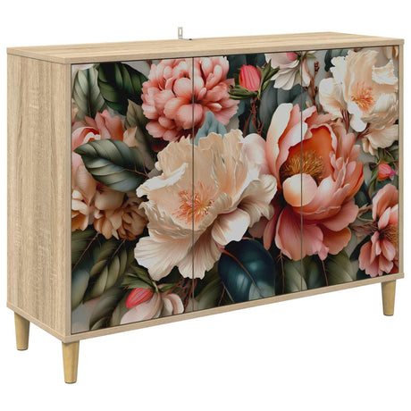 Wooden Storage Cabinet 102cm Wide With 3 Doors - Borne