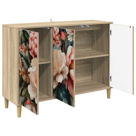 Wooden Storage Cabinet 102cm Wide With 3 Doors - Borne
