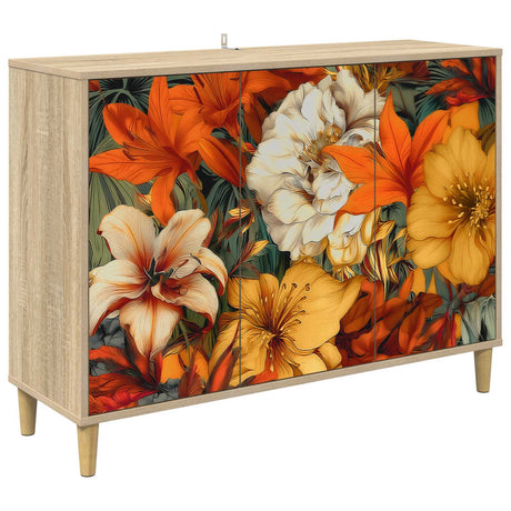 Wooden Storage Cabinet 102cm Wide With 3 Doors - Gennep