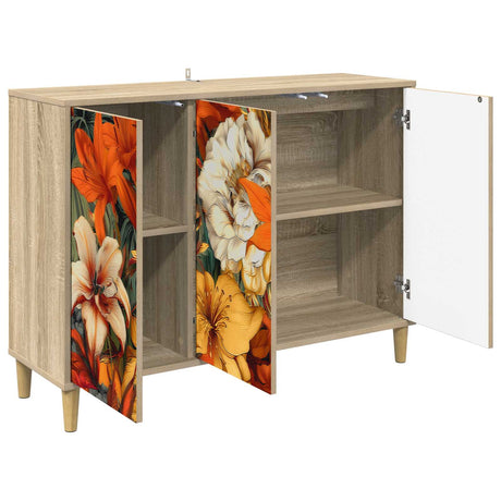 Wooden Storage Cabinet 102cm Wide With 3 Doors - Gennep
