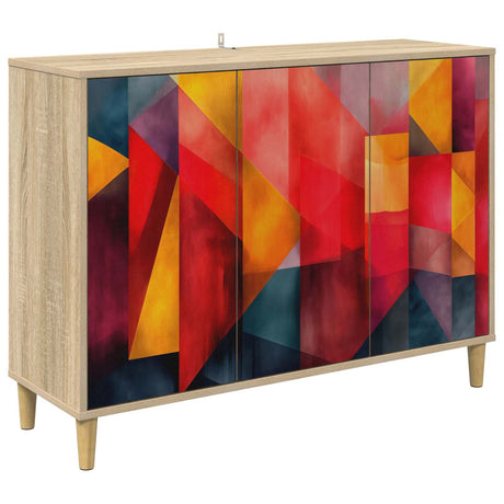 Wooden Storage Cabinet 102cm Wide With 3 Doors - Heesch