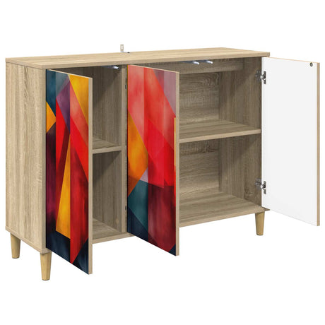 Wooden Storage Cabinet 102cm Wide With 3 Doors - Heesch