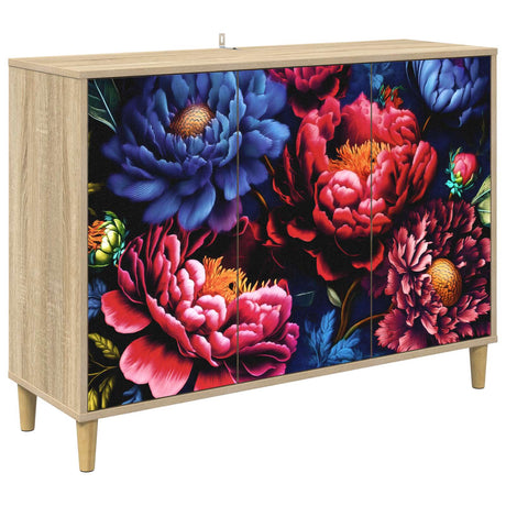 Wooden Storage Cabinet 102cm Wide With 3 Doors - Kiel