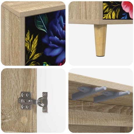 Wooden Storage Cabinet 102cm Wide With 3 Doors - Kiel