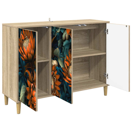 Wooden Storage Cabinet 102cm Wide With 3 Doors - Lochem