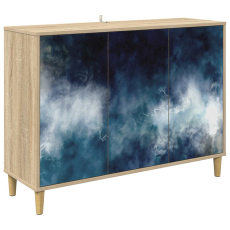Wooden Storage Cabinet 102cm Wide With 3 Doors - Raalte