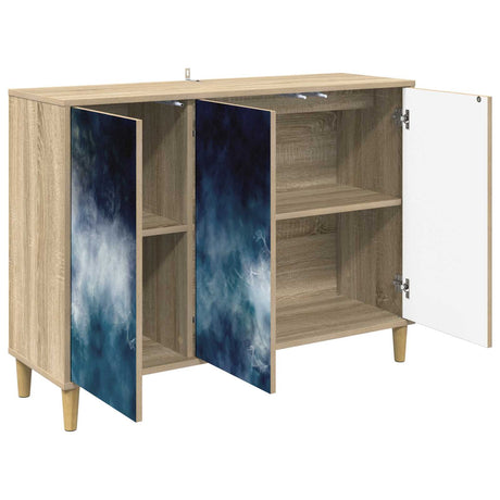 Wooden Storage Cabinet 102cm Wide With 3 Doors - Raalte