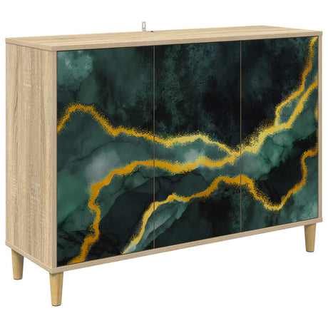 Wooden Storage Cabinet 102cm Wide With 3 Doors - Wijhe