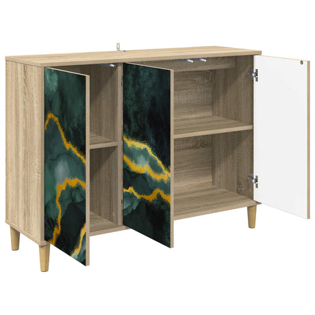 Wooden Storage Cabinet 102cm Wide With 3 Doors - Wijhe