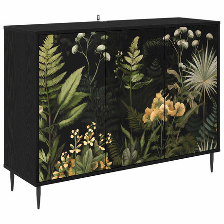 Wooden Storage Cabinet 102cm Wide With 3 Doors With Raised Feet - Rhenen